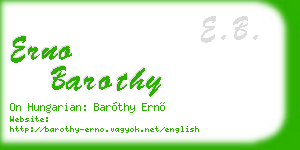erno barothy business card
